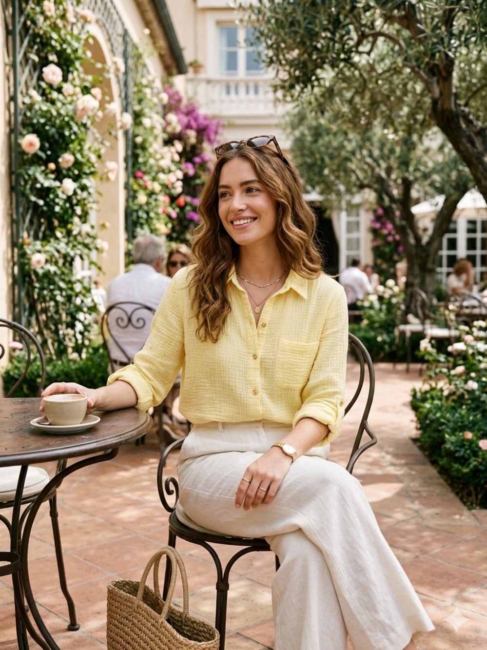 Anne Klein Yellow Button-Down Shirt